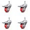 Service Caster 3.5 Inch Red Polyurethane Swivel 10mm Stem Caster Set Total Lock Brake SCC SCC-TSTTL20S3514-PPUB-RED-M1015-4 - alternate 1